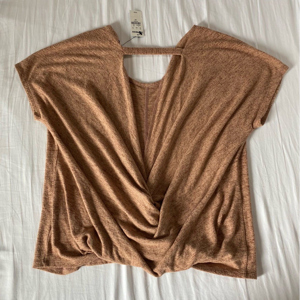 Express One Eleven Orange Open Back Top - Picture 6 of 8